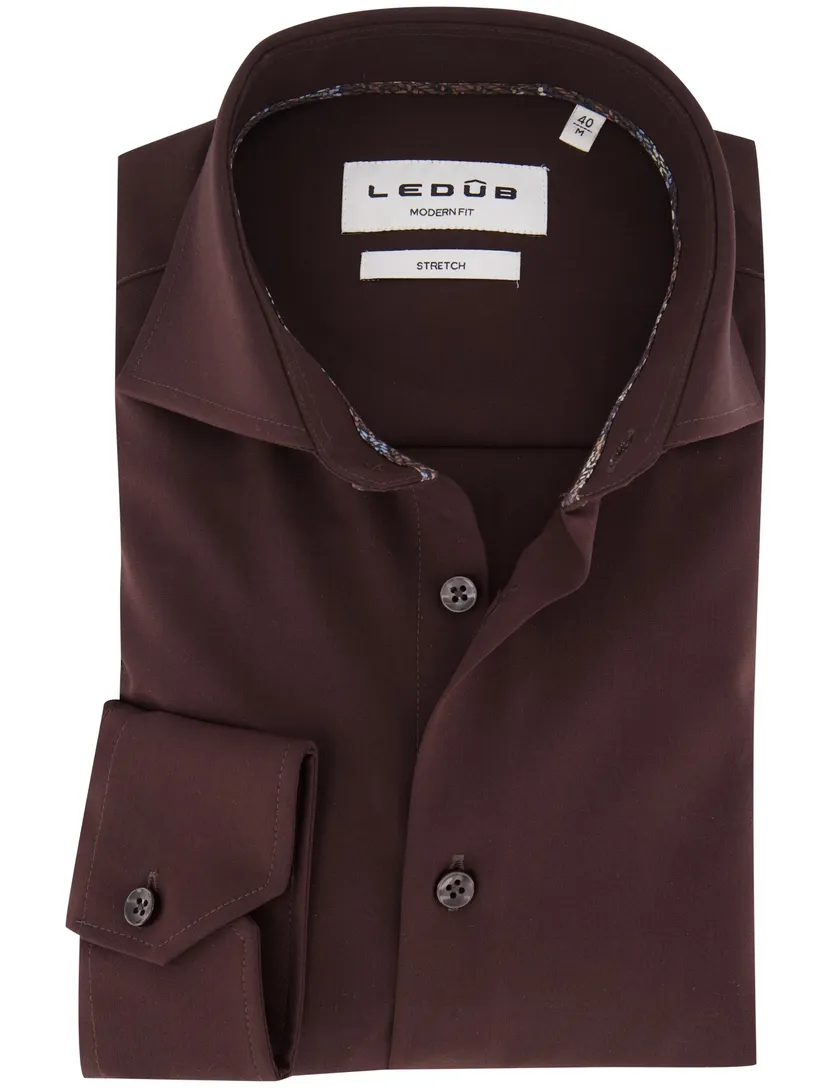 Overhemd Ledub bruin 143582-69