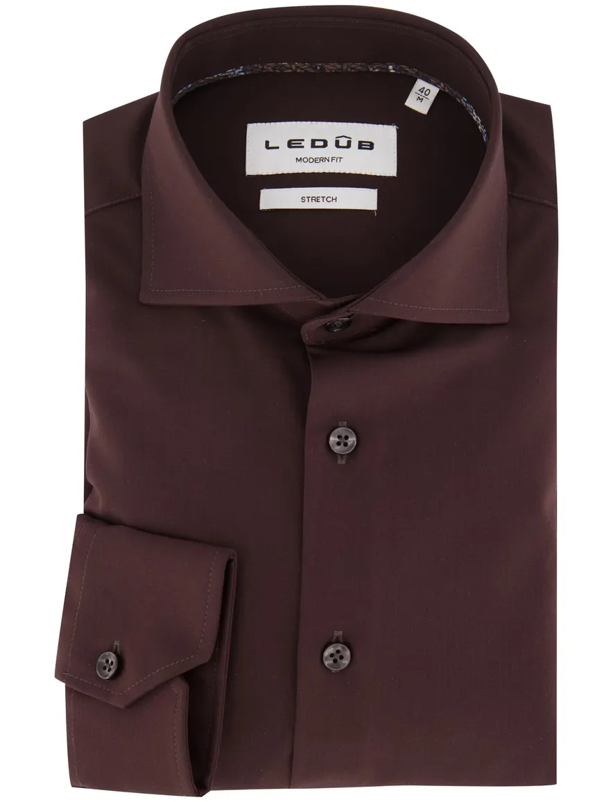 Overhemd Ledub bruin 143582-69
