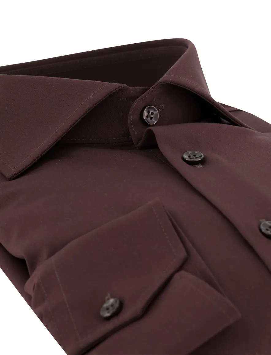 Overhemd Ledub bruin 143582-69