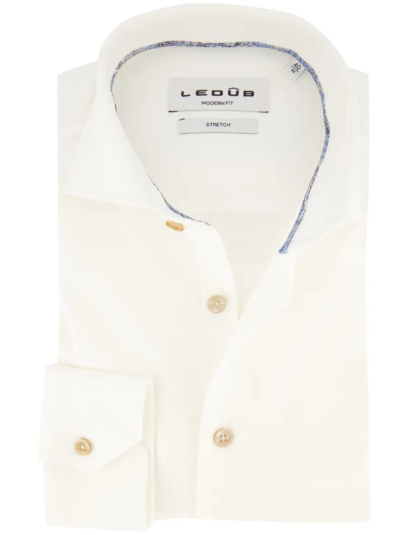 Overhemd Ledub Modern Fit creme
