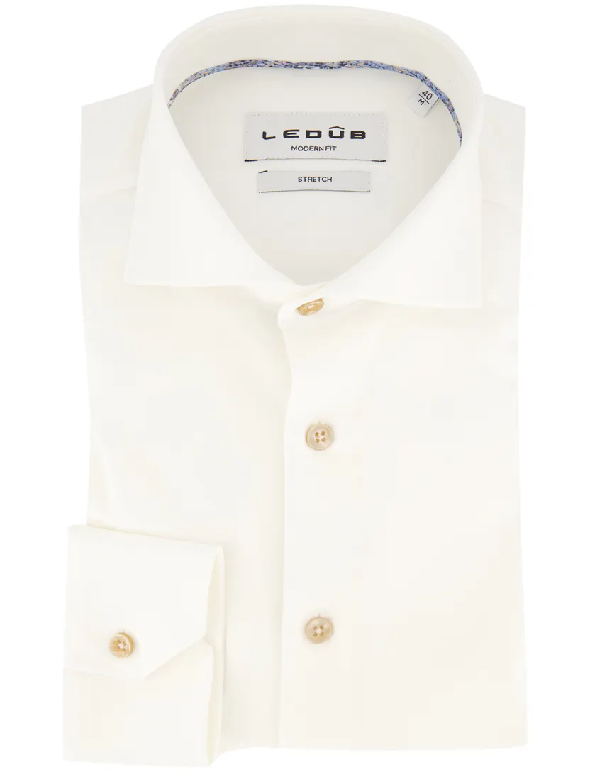 Overhemd Ledub Modern Fit creme