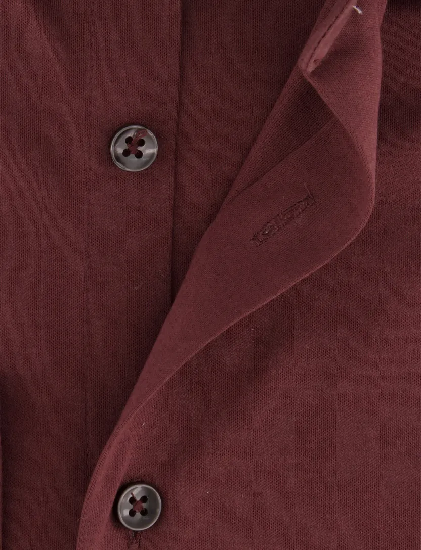 Overhemd Ledub Modern Fit bordeaux stretch