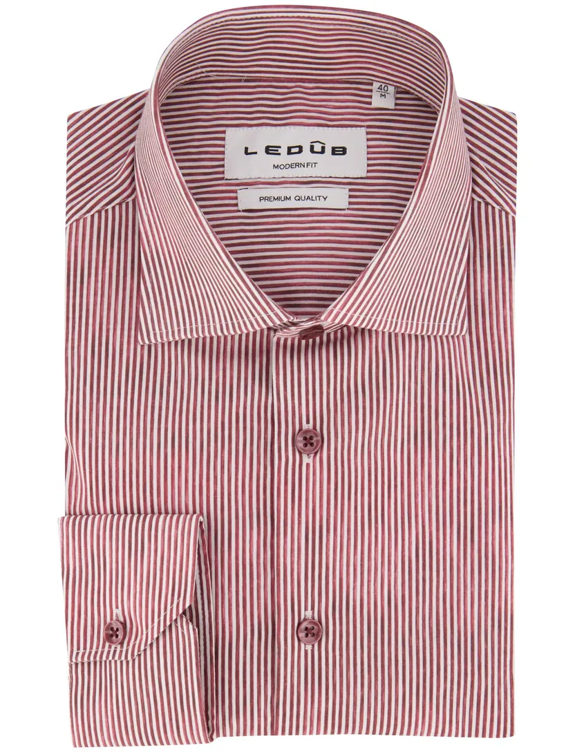 Overhemd Ledub Modern Fit bordeaux