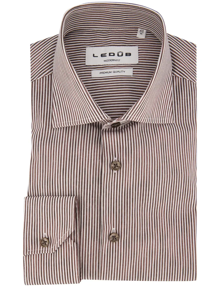 Overhemd Ledub bruin 143536-68
