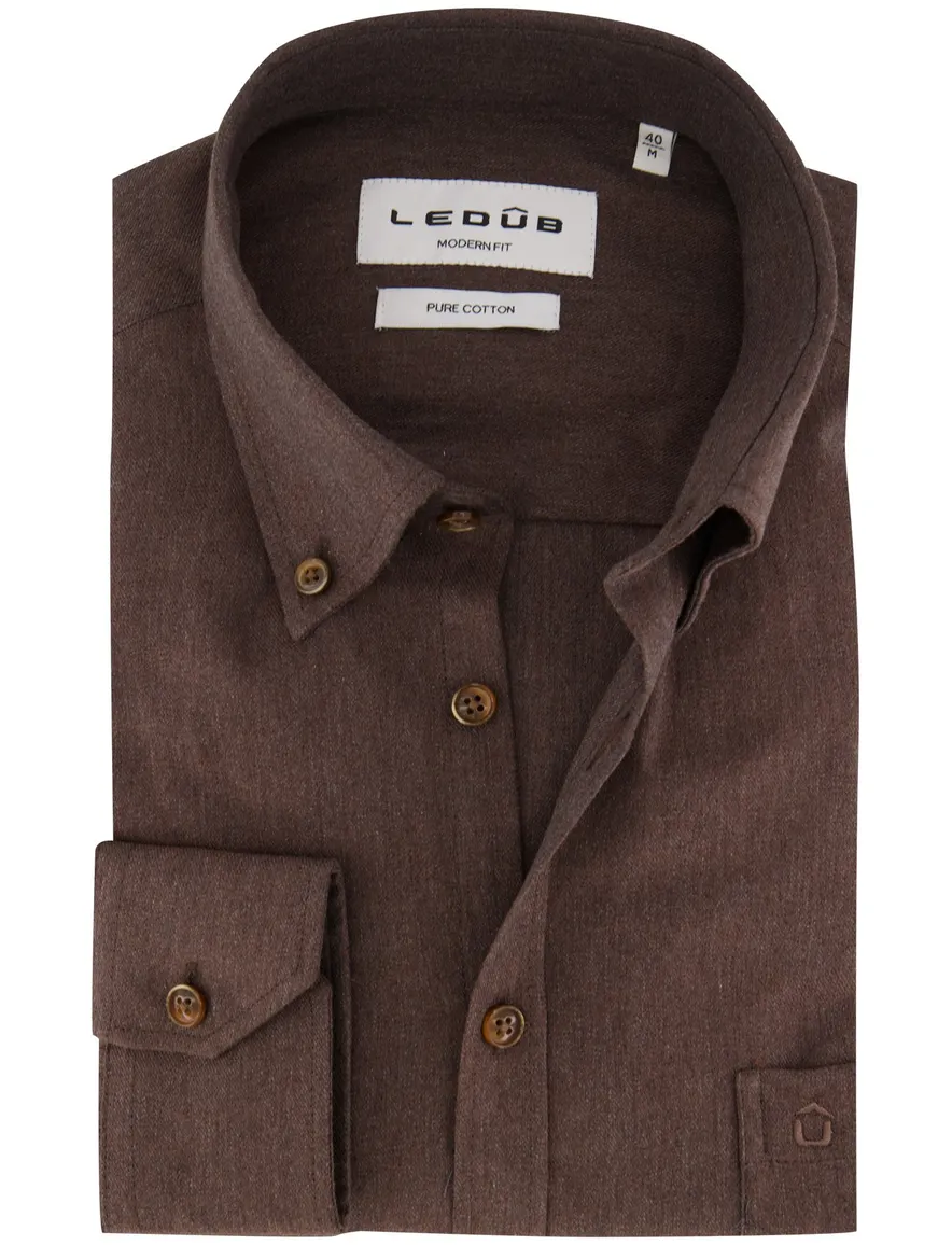 Overhemd Ledub bruin 143562-68