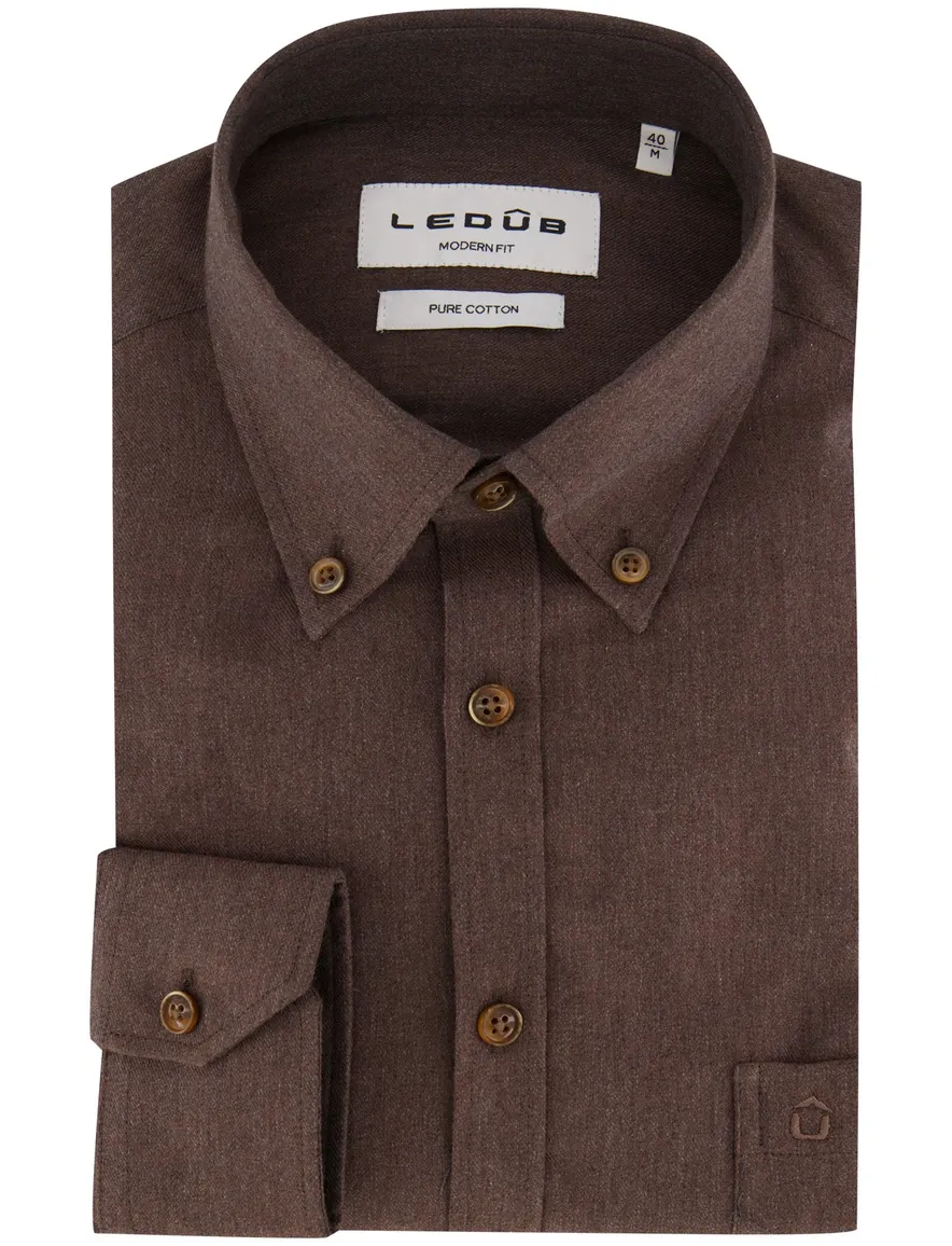 Overhemd Ledub bruin 143562-68