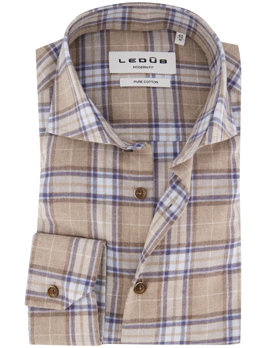Overhemd Ledub bruin 143571-63