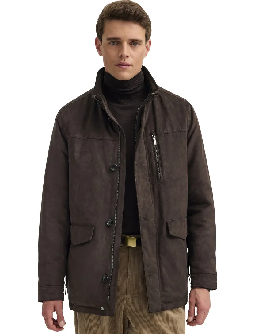 Parka jas Bugatti bruin gevoerd