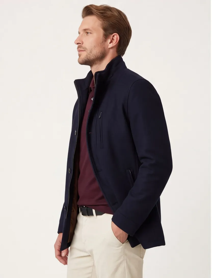 Overjas Bugatti donkerblauw polyester