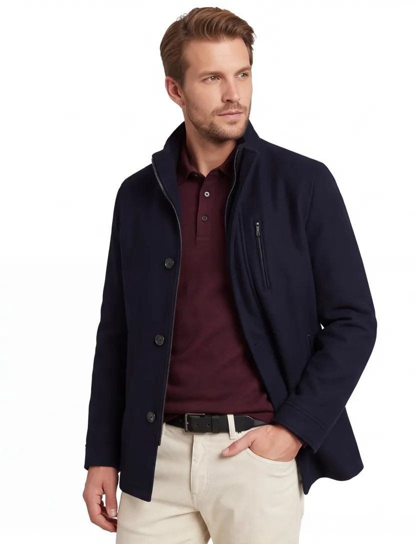 Overjas Bugatti donkerblauw polyester