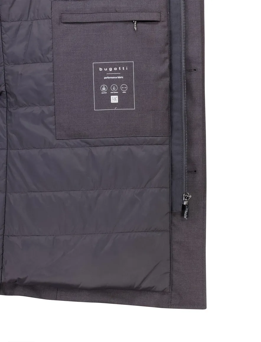 Bugatti parka jas antraciet met borstzak waterafstotend
