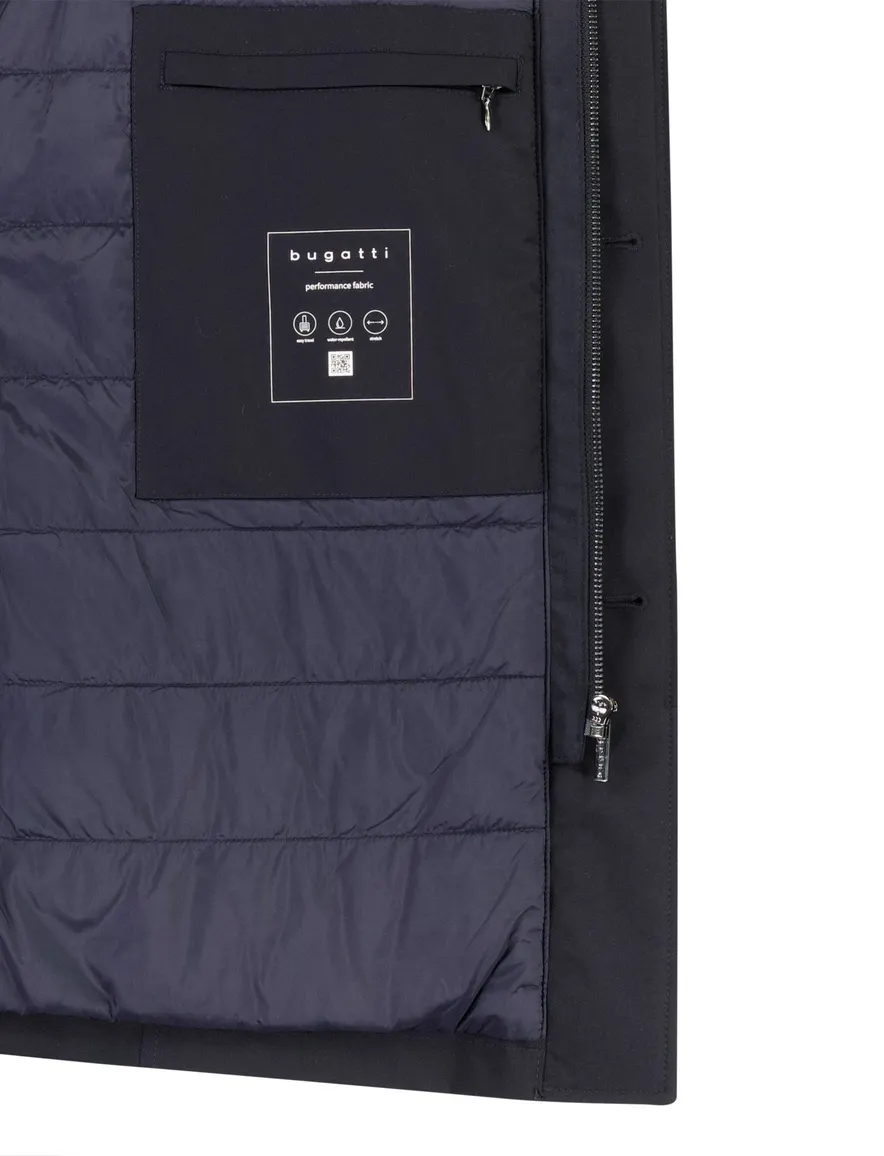 Bugatti parka jas donkerblauw effen