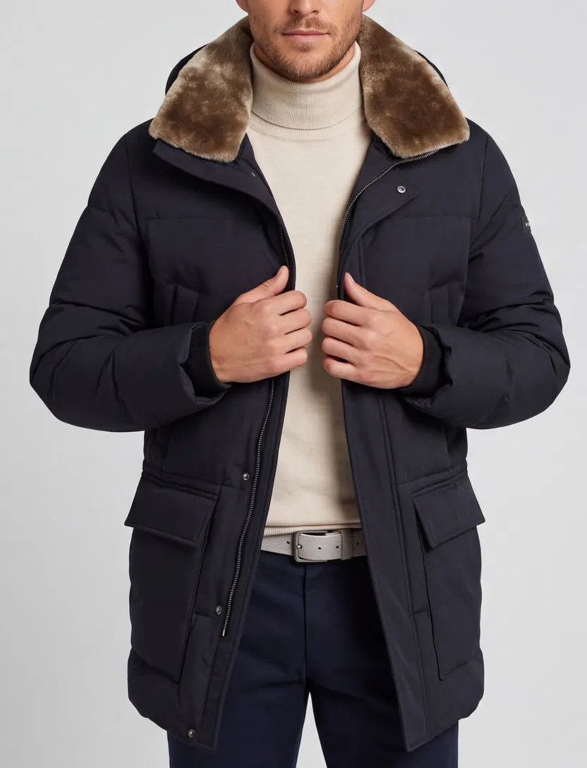 Gewatteerde jas Bugatti donkerblauw