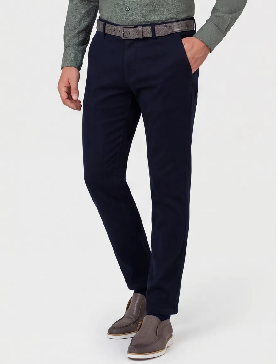 Broek Alberto donkerblauw