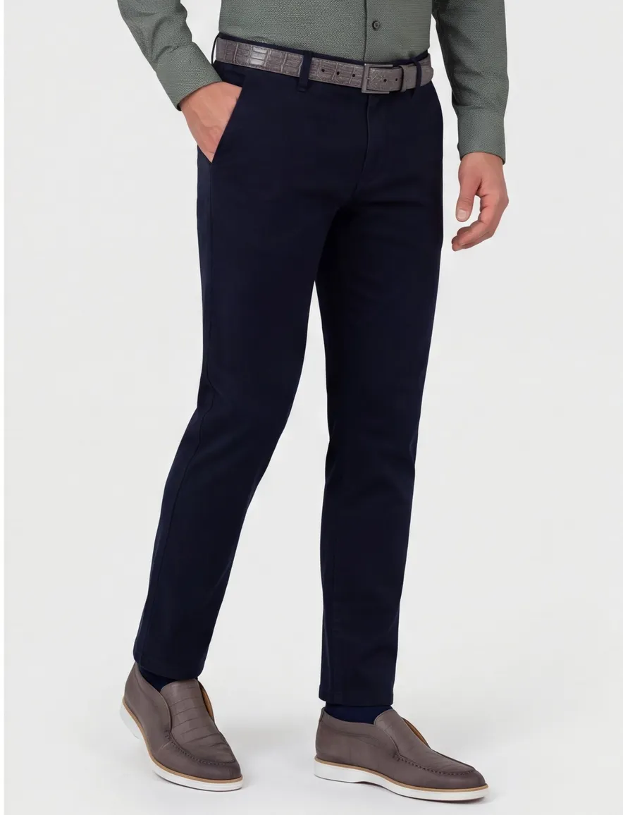 Broek Alberto donkerblauw