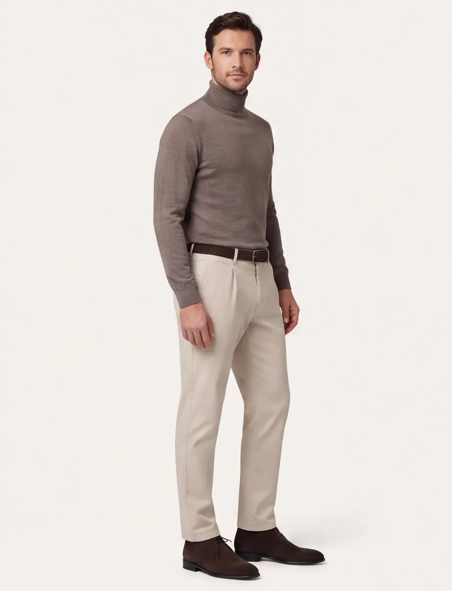 North84 chino met bandplooi beige