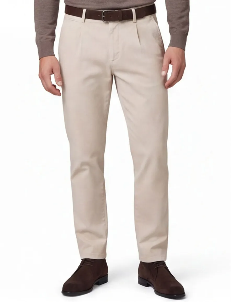 North84 chino met bandplooi beige