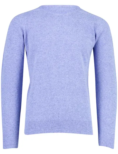 William Lockie William Lockie trui ronde hals blauw gemeleerd