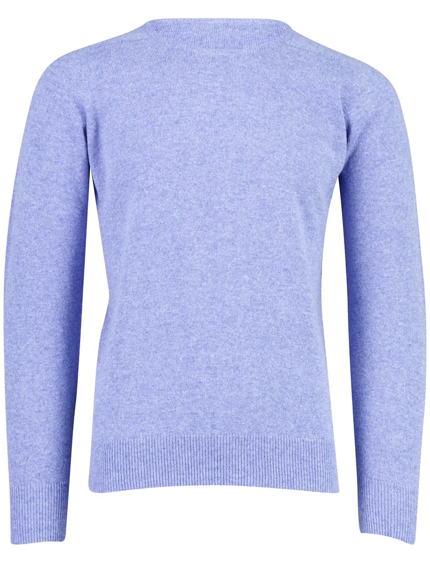 William Lockie trui ronde hals blauw gemeleerd
