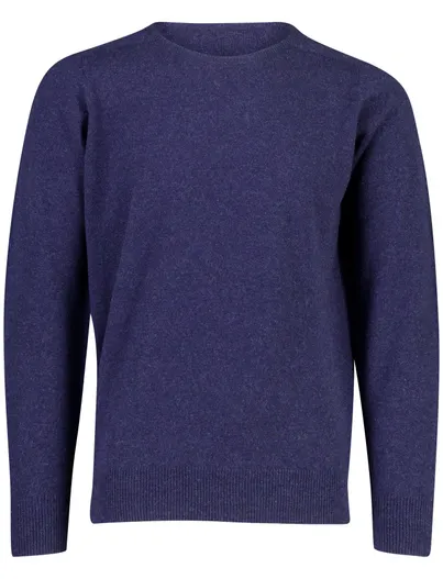 William Lockie William Lockie trui ronde hals donkerblauw gebreid