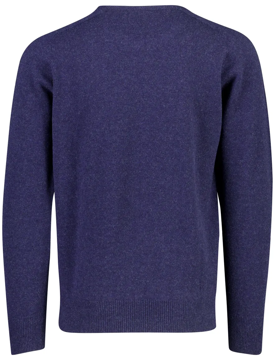 William Lockie trui ronde hals donkerblauw gebreid