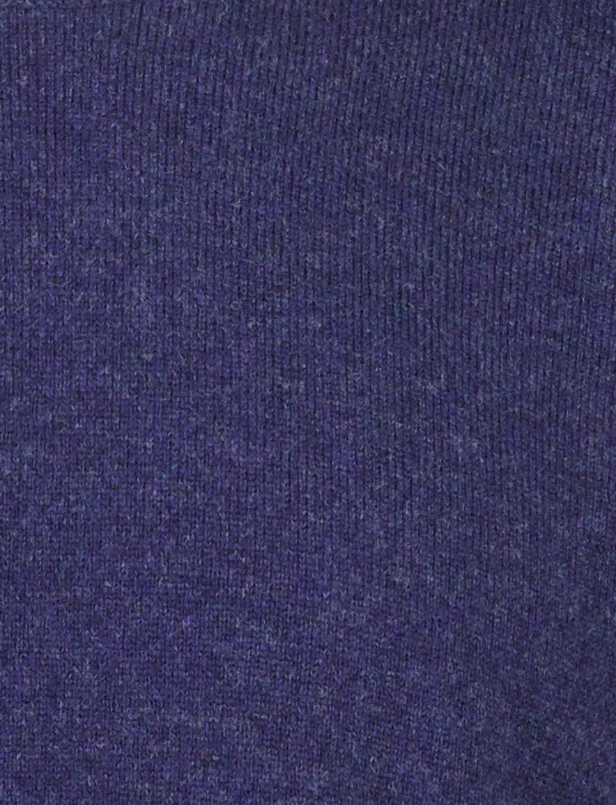 William Lockie trui ronde hals donkerblauw gebreid