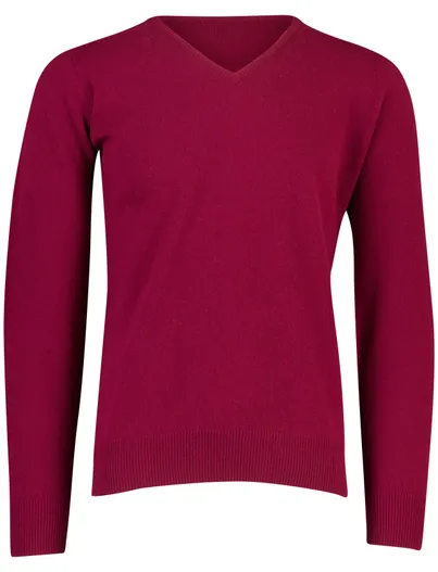 William Lockie William Lockie trui v hals bordeaux gebreid