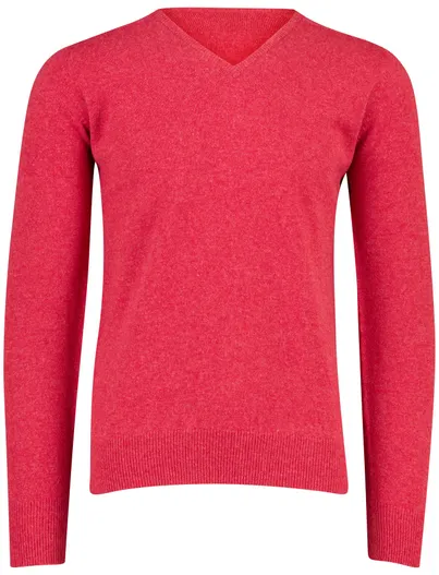 William Lockie William Lockie trui v hals rood gebreid