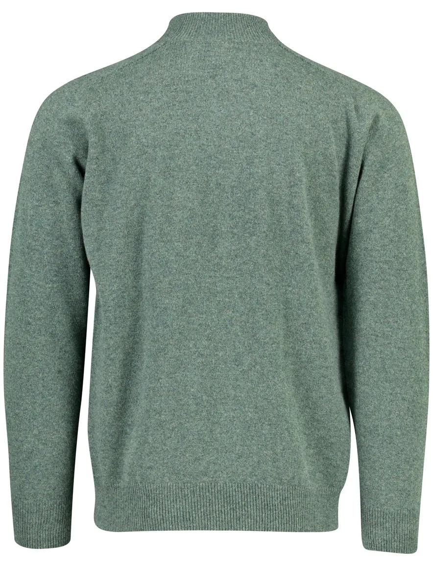 William Lockie trui half zip groen gemêleerd gebreid