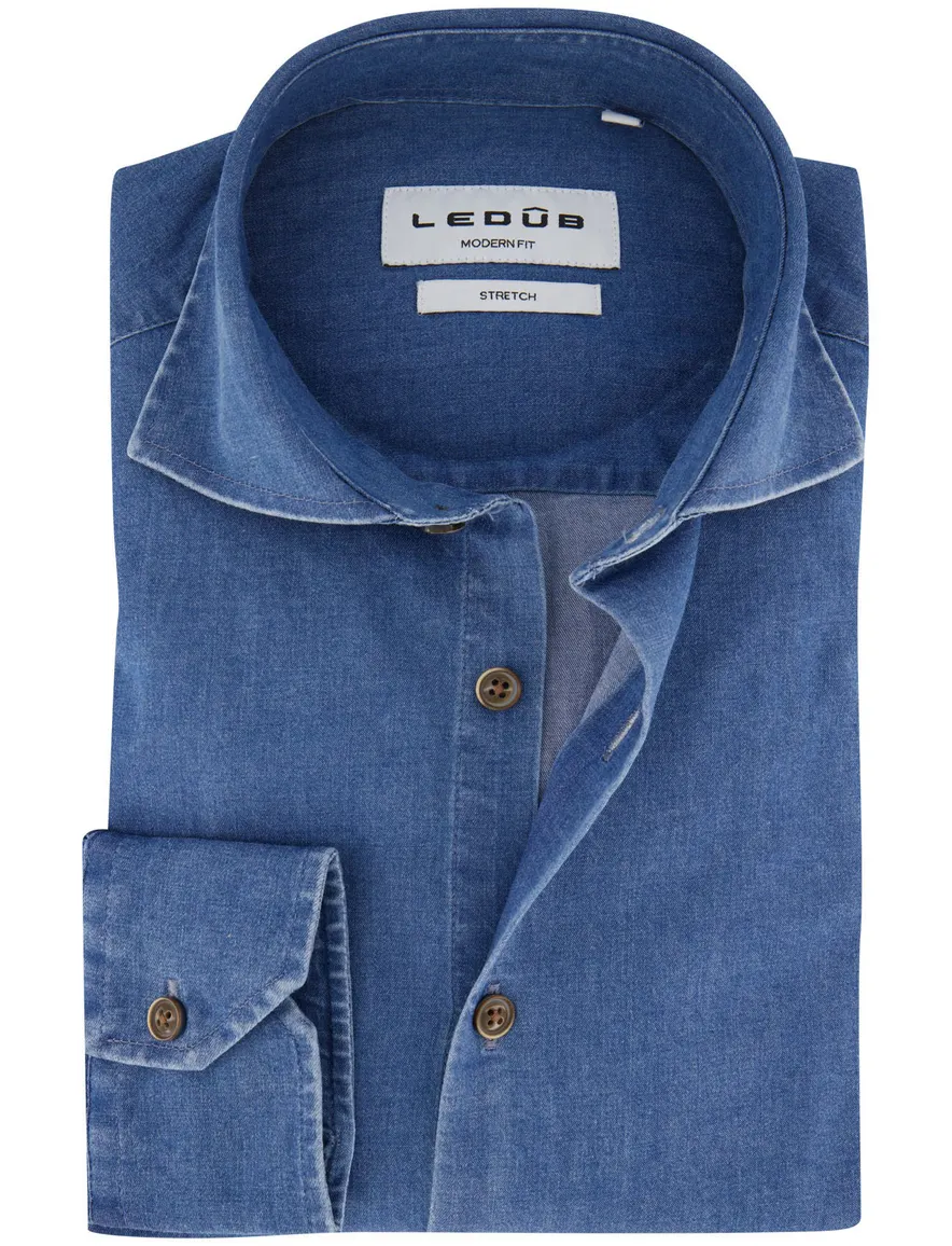 Overhemd Ledub blauw 143542-18