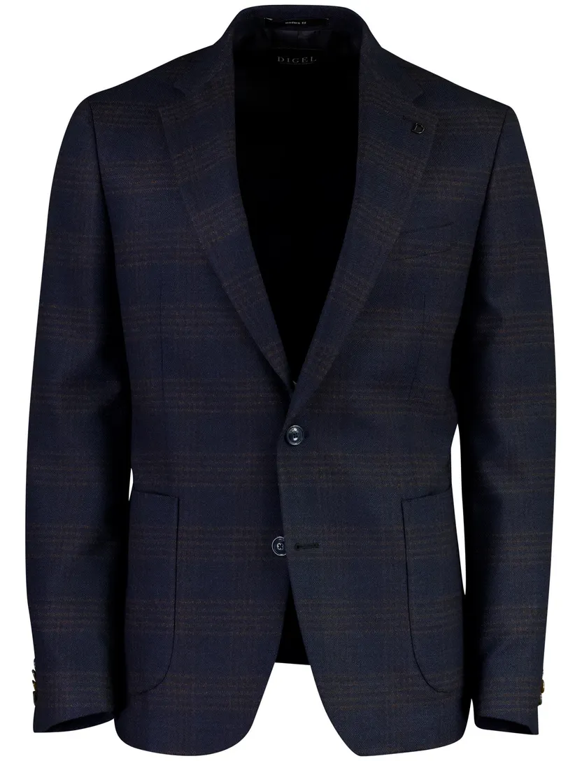 Colbert Digel Modern Fit donkerblauw geruit