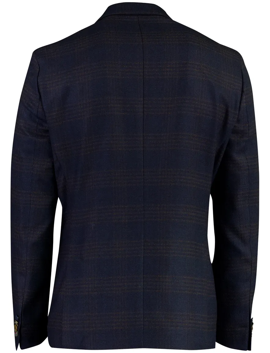 Digel Modern Fit colbert donkerblauw geruit