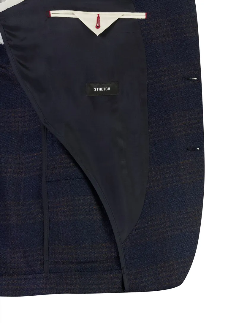 Colbert Digel Modern Fit donkerblauw geruit