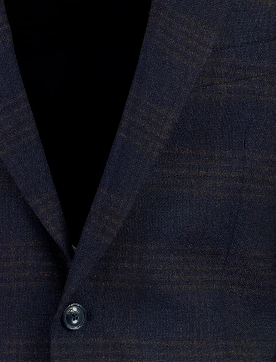 Digel Modern Fit colbert donkerblauw geruit