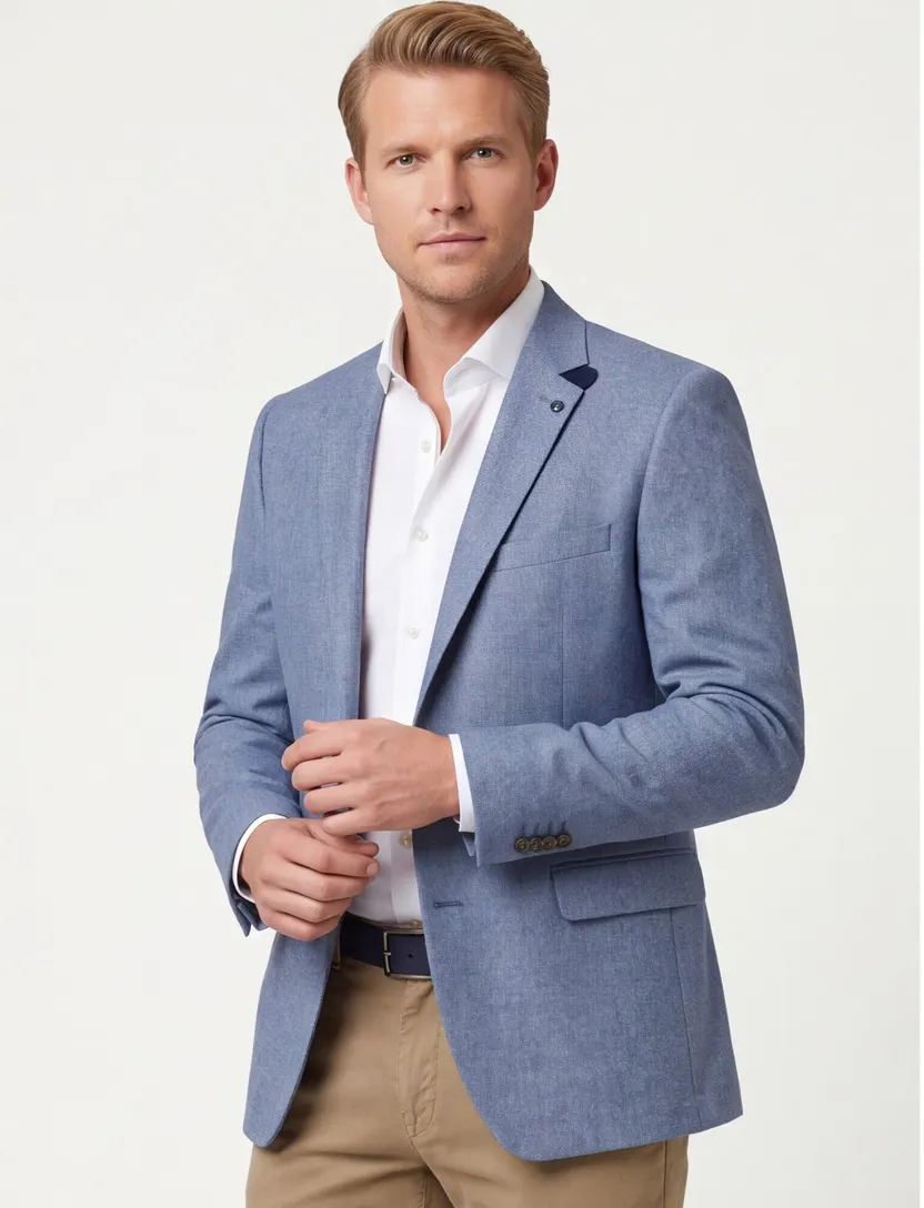 Colbert Digel Modern Fit blauw wol