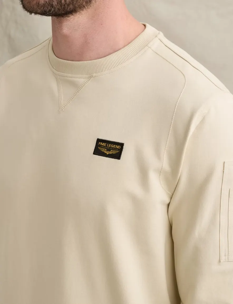 PME Legend trui ronde hals creme