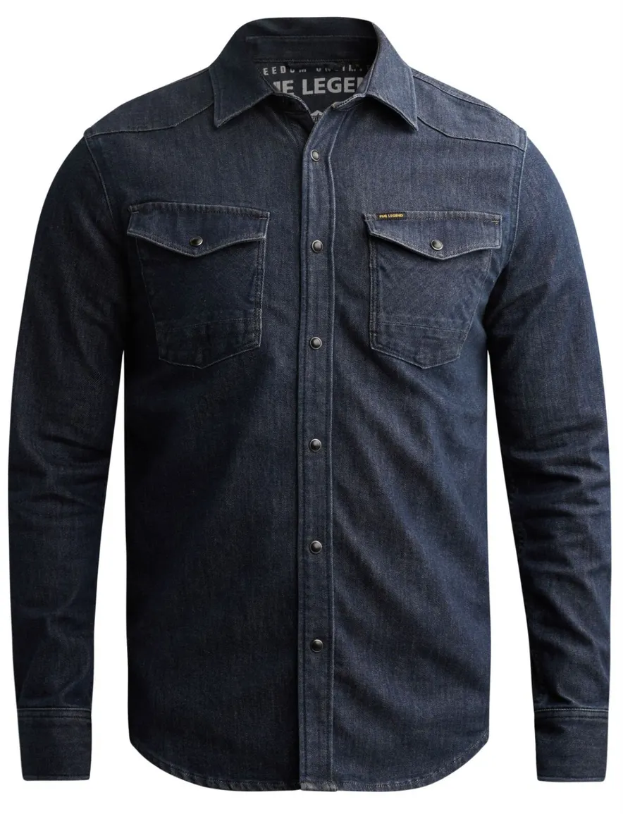 PME Legend overshirt donkerblauw denim