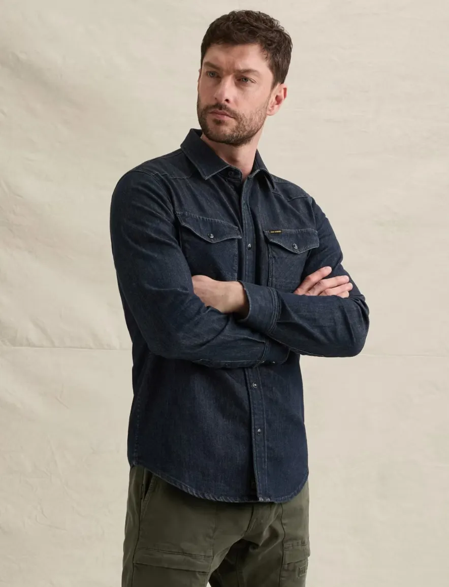 Overshirt PME Legend donkerblauw PSD2608239-Blue Coated Su