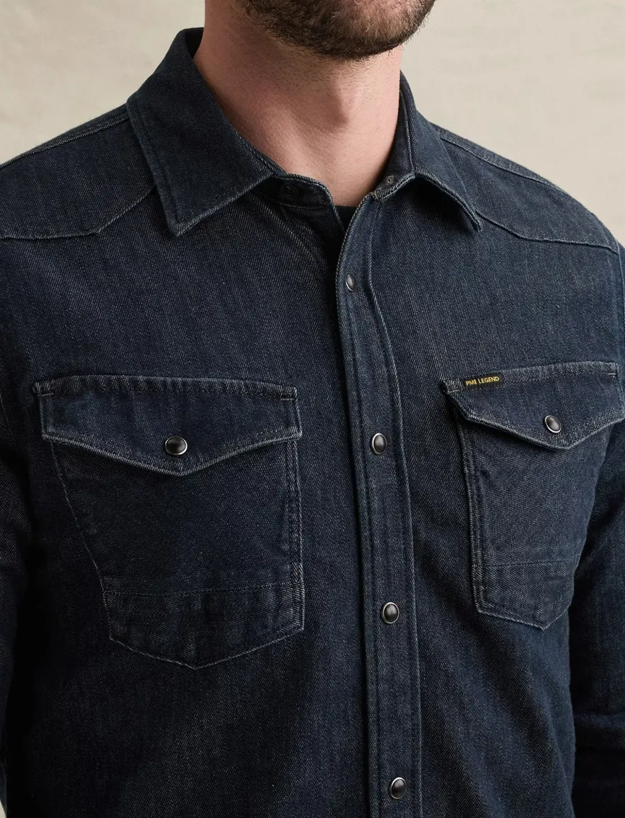 PME Legend overshirt donkerblauw denim