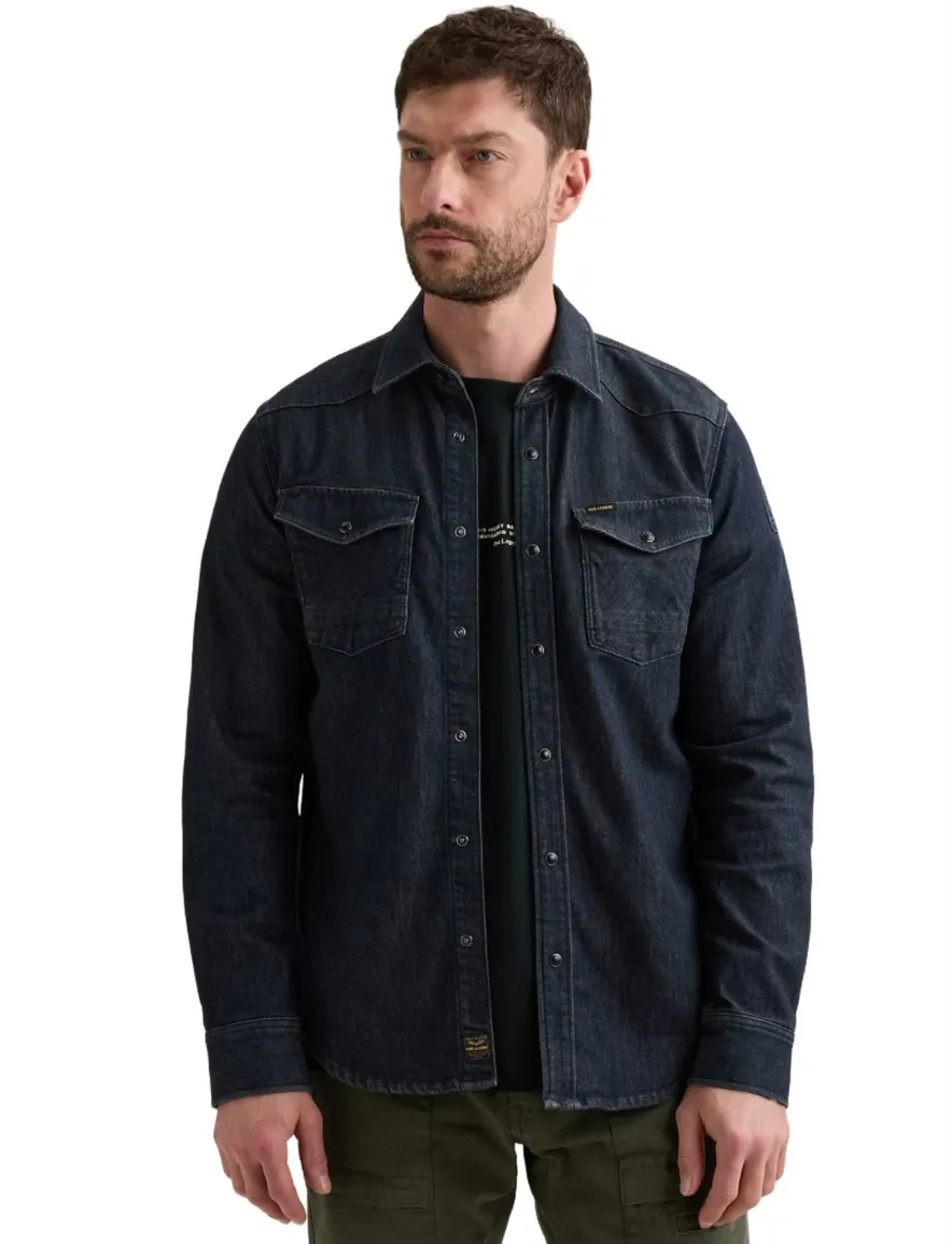 PME Legend overshirt donkerblauw denim