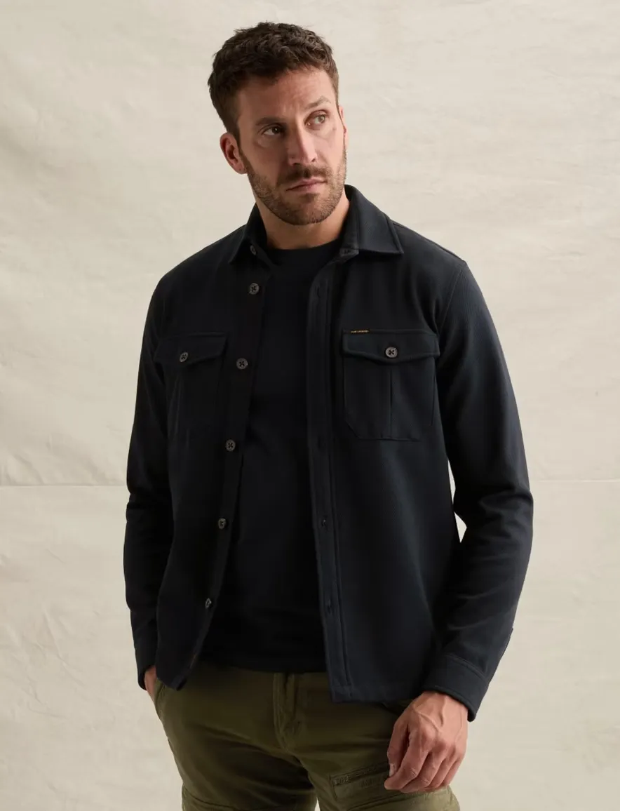 PME Legend overshirt donkerblauw met borstzak