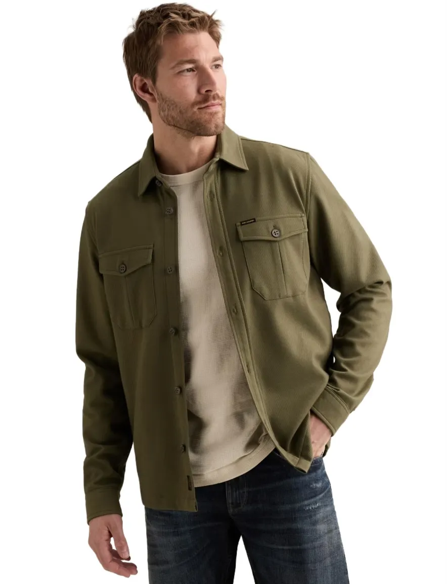 PME Legend overshirt olijfgroen met borstzak