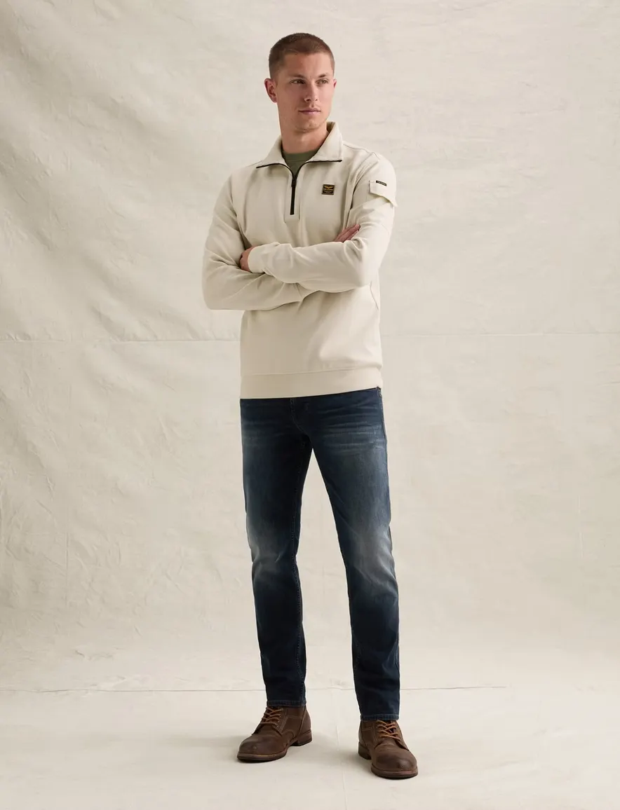 PME Legend half zip trui crème
