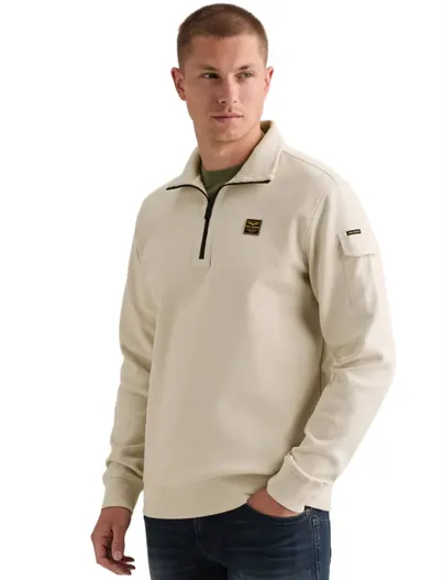 PME Legend PME Legend half zip trui crème