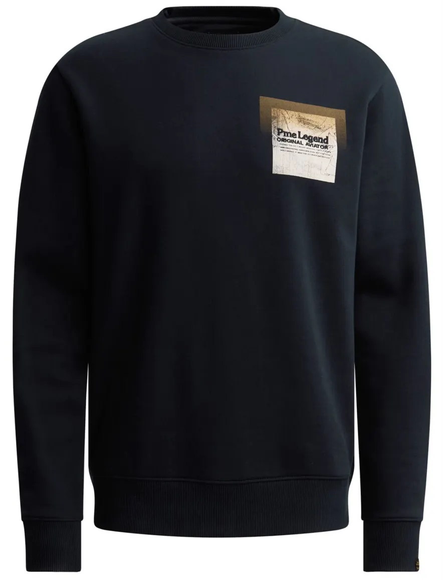 PME Legend ronde hals trui donkerblauw