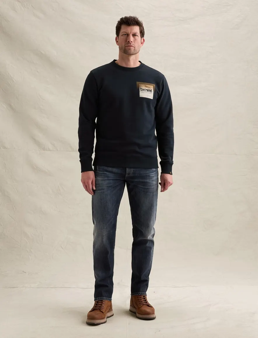PME Legend ronde hals trui donkerblauw