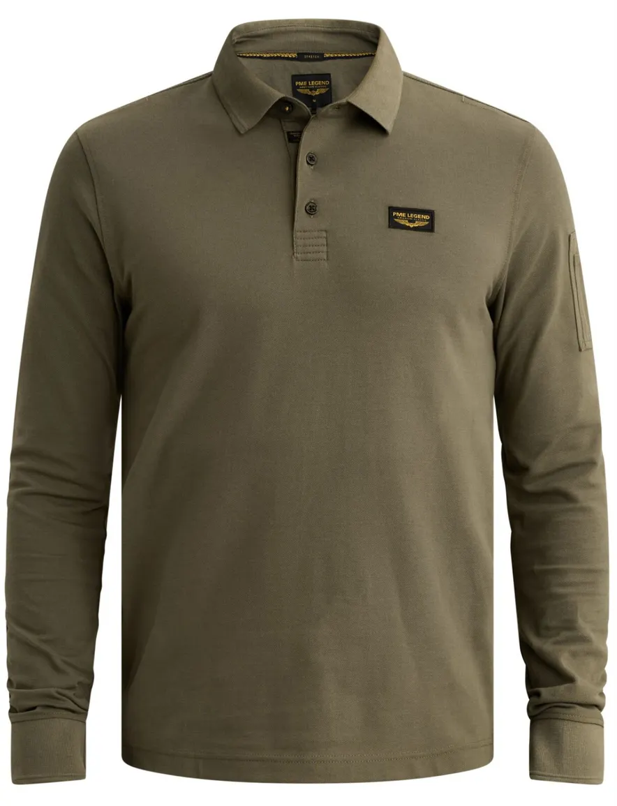 PME Legend poloshirt donkergroen piqué