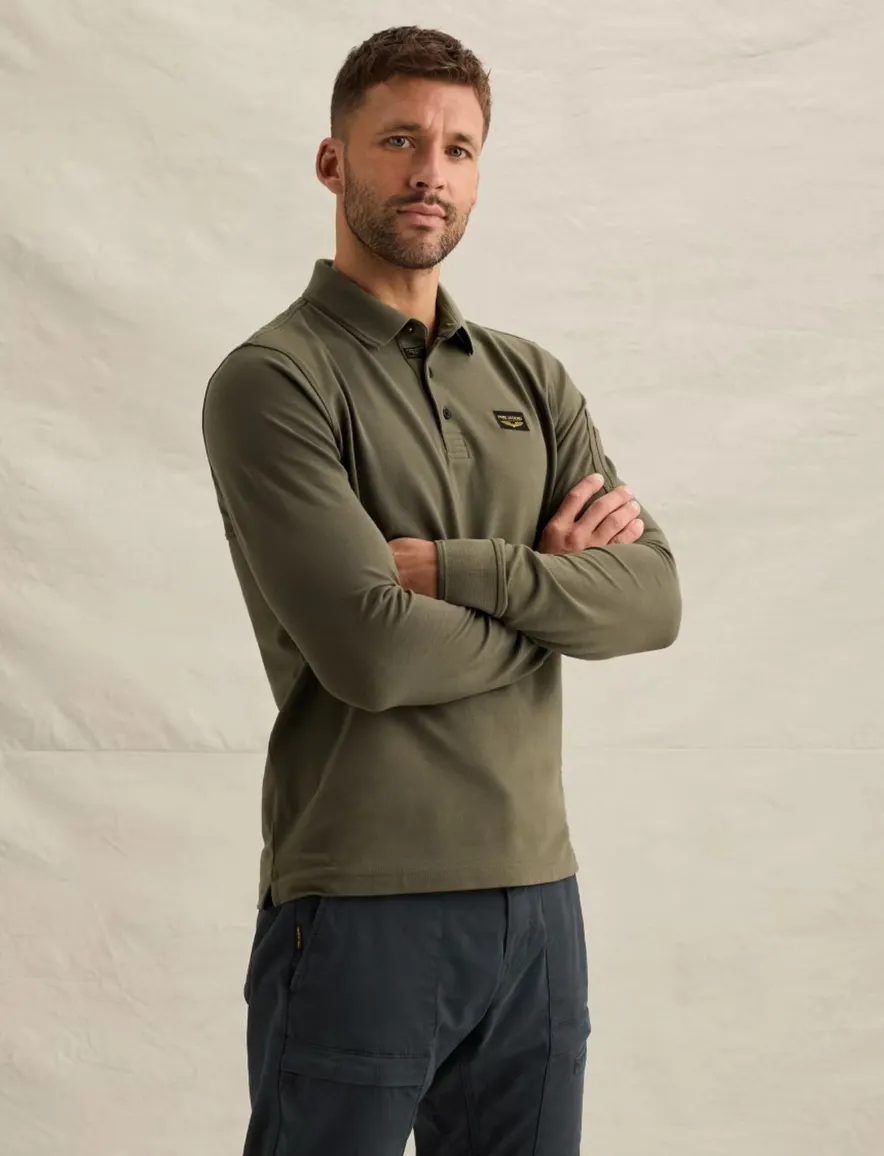 PME Legend poloshirt donkergroen piqué