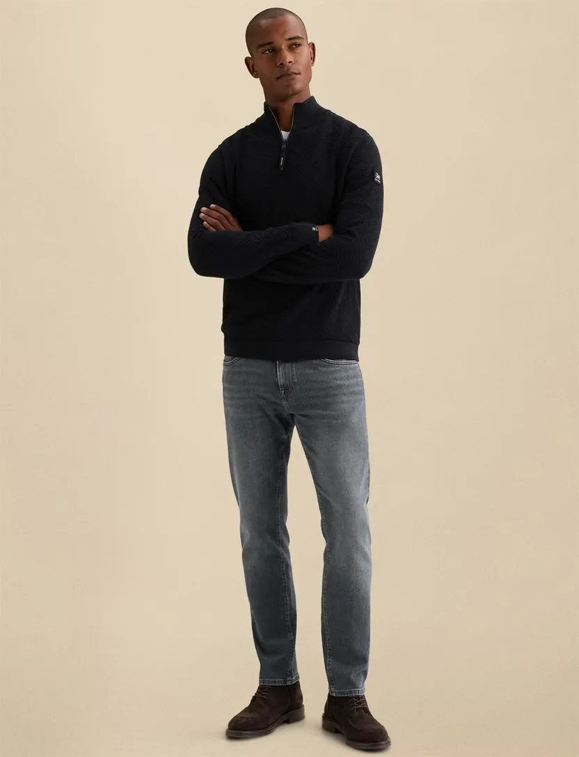 Trui Vanguard half zip navy structuur