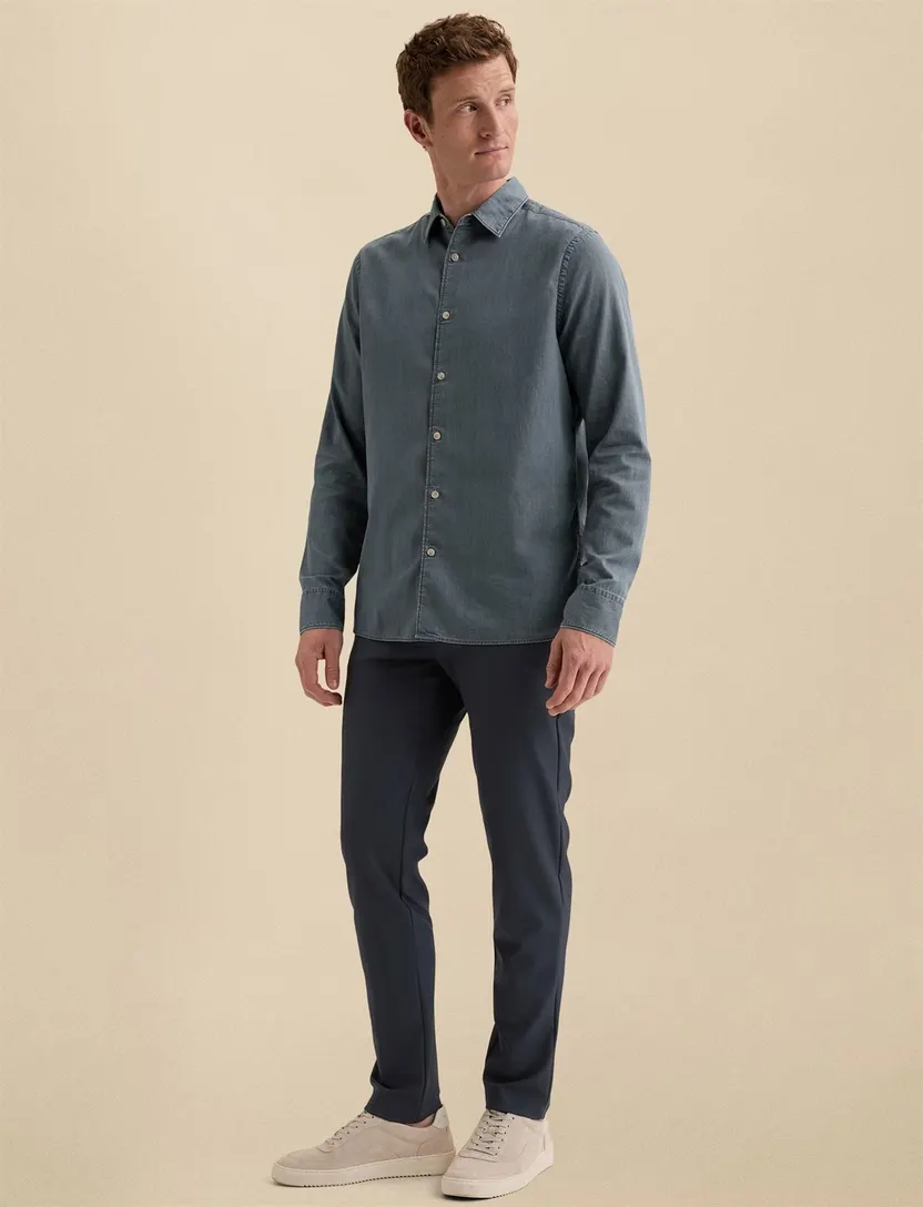 Spijkeroverhemd Vanguard blauw normale fit
